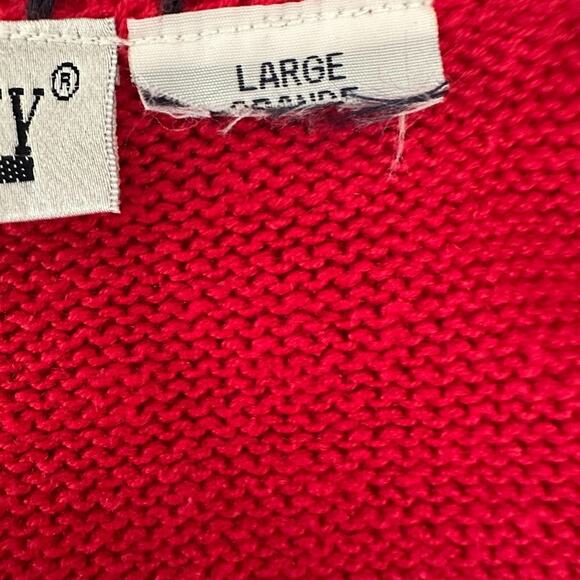 Capacity Brand Ugly Christmas Sweater Vest Womens Large Red Bears Tree Mittens - Picture 5 of 6